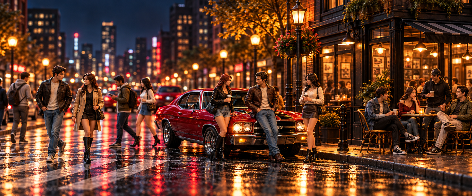 Street Life Vol. 1 collection preview featuring civilian figures with a classic car