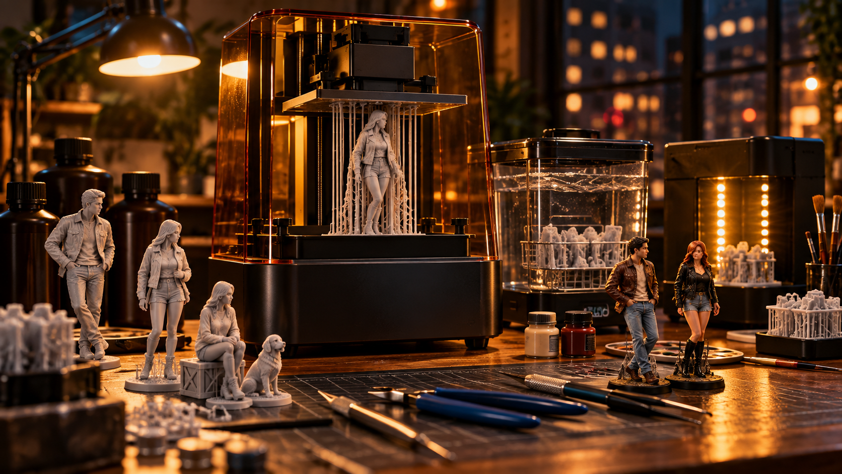 Miniature workshop setting from Outlaw Models launch illustrations